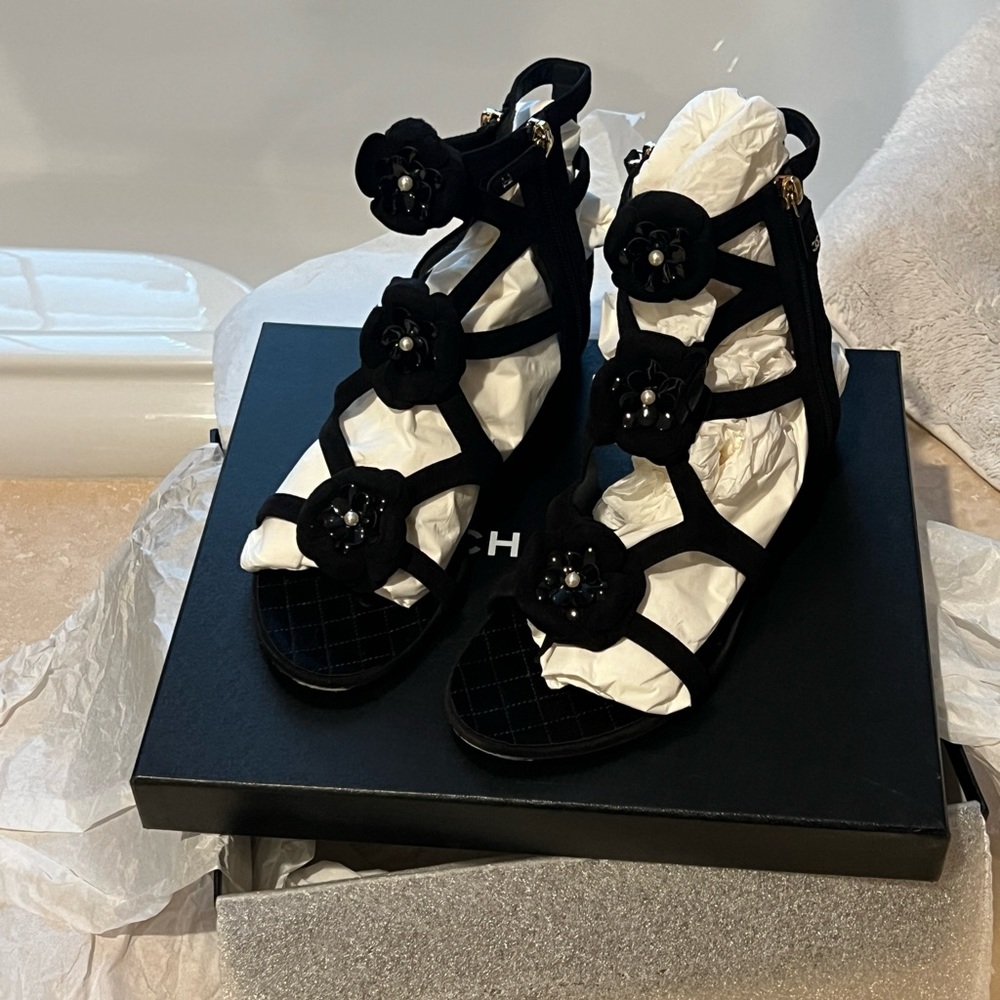 Chanel cage gladiator sandals barely worn once!